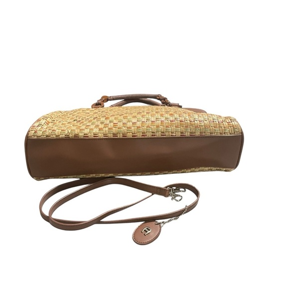 Vintage Etienne Aigner Woven Wood Brown Hand/Long Strap Boho Style Purse - Picture 2 of 14